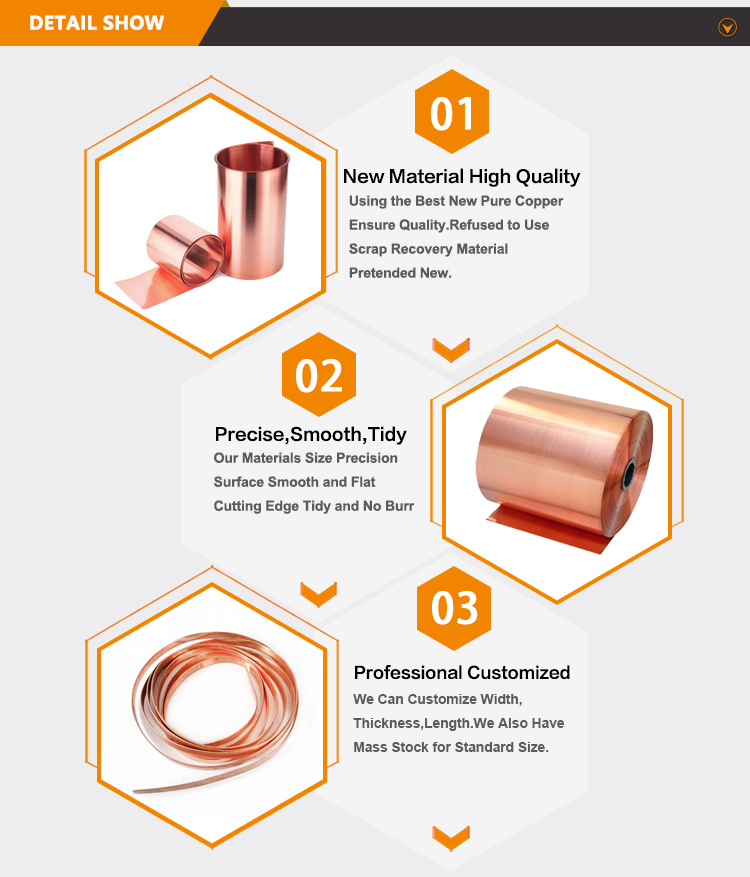 C1011 C1020 OFC Pure Copper Conductive Strips Foil Tape for Transformer